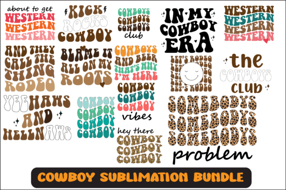 Cowboy Svg Sublimation Design Bundle