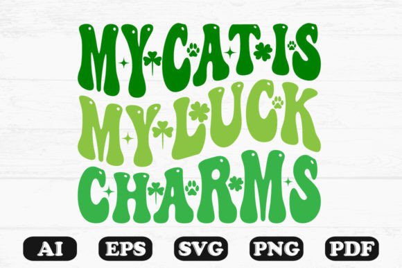My Cats Are My Luck Charms Retro PNG